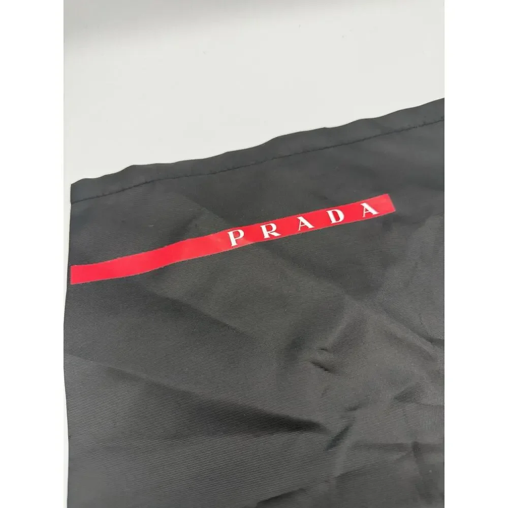 Authentic Prada Linea Rossa Black Nylon Drawstring Dust Bag Pouch 16